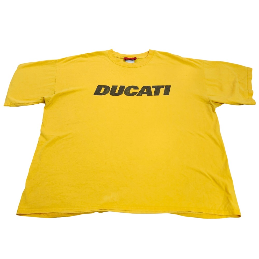 Ducati Mens Graphic T-Shirt Yellow Short Sleeve Logo Crew Neck XXL 13106